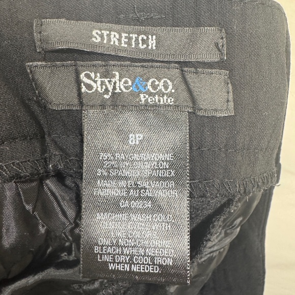 Style & Co Dress Pants Womens Size 9 Cropped Stretch Classic Tapered Monochrome - Picture 8 of 8